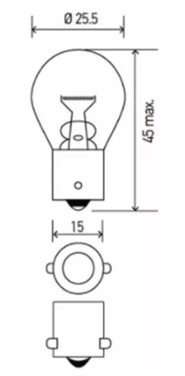 AMPOLLETA 1 CONTACTO P21W 12V