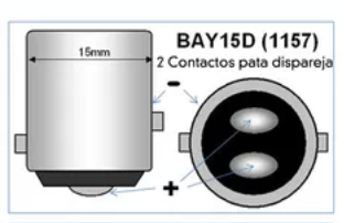 AMPOLLETA 2 CONTACTOS P21/5W BAY15D