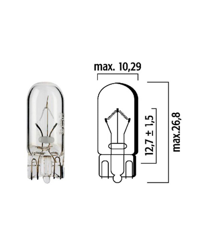 AMPOLLETA COLA PESCADO T10 12V 5W W2.1x9.5D