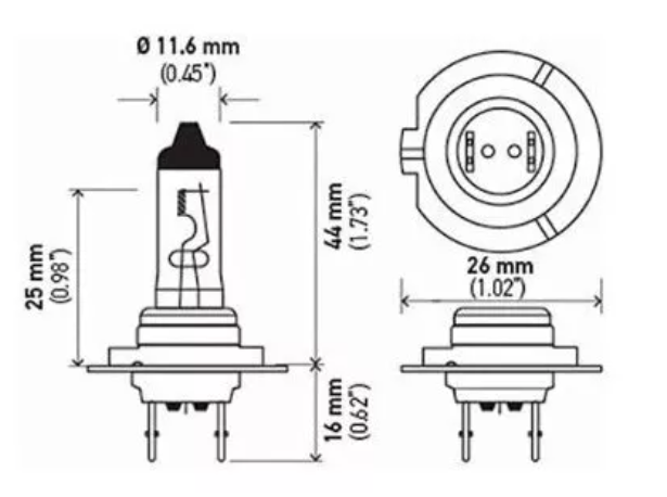 AMPOLLETA H7 12V 55W PX26D